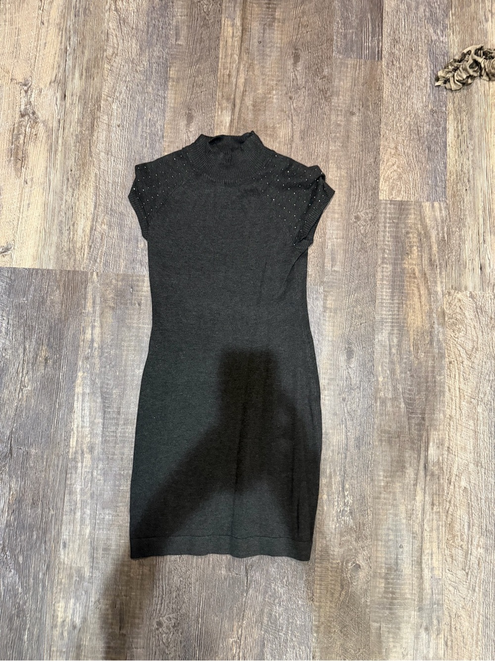 Apt. 9 Black Knit Midi Dress with Studded Shoulders